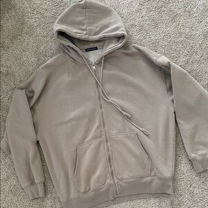 Brandy Melville Beige Zip Up WORN ONCE